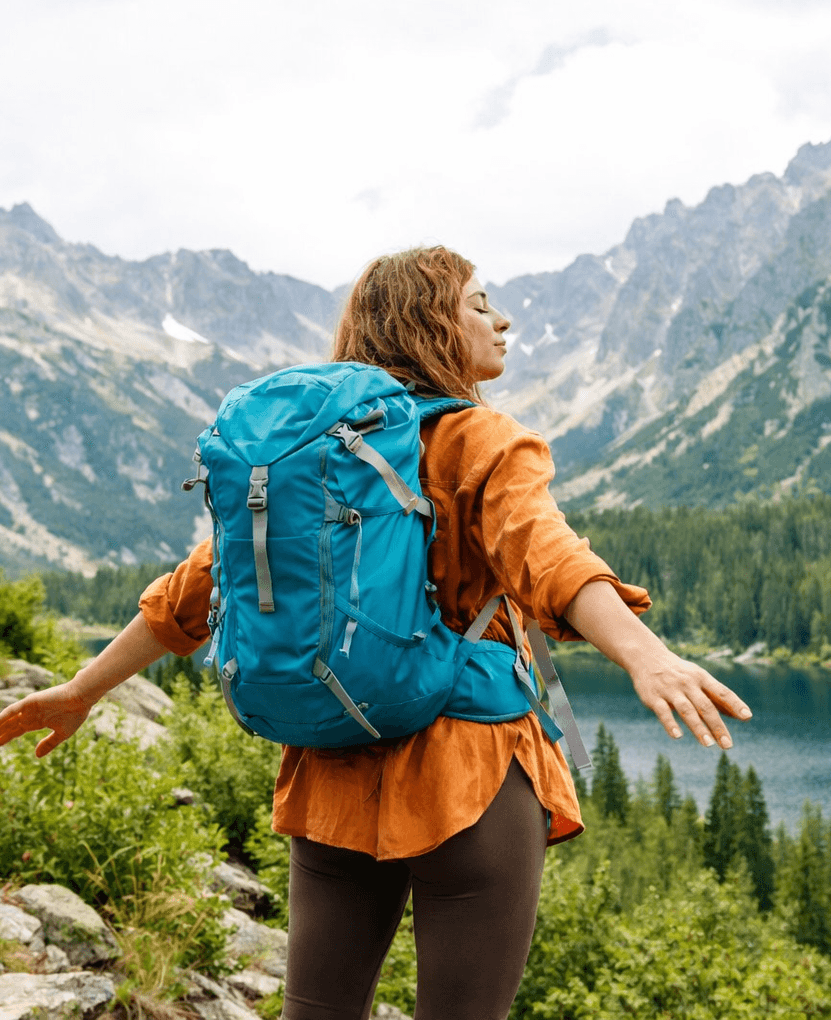 Woman performing outdoor workout